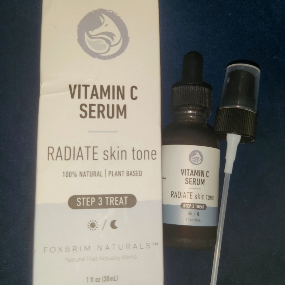 Foxbrim Vitamin C Serum RADIATE Skin Tone 100%NATURAL/Plant Based Step 3. 1oz